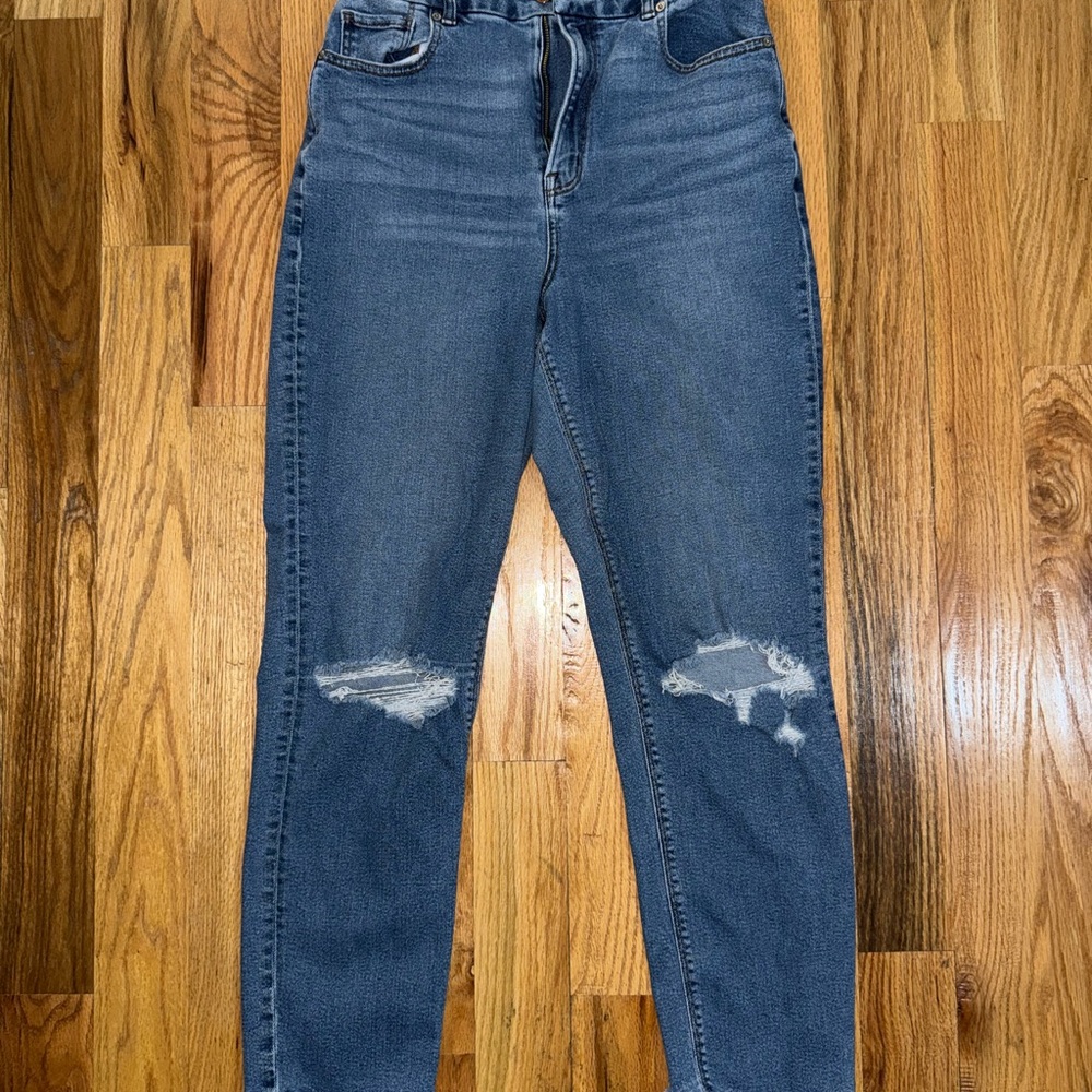 American Eagle Outfitters Blue Distressed Skinny Jeans